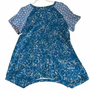 LOGO by Lori Goldstein Blue Print w/Overlay Sz L